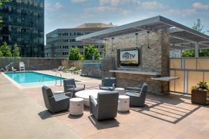 Bask in the sun on the rooftop pool deck