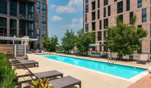 Rooftop pool designed with the aesthetic of the best resorts