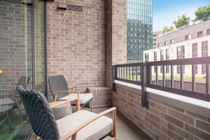 Direct access to a private outdoor space that capitalizes on the superior views of Reston Town Center.