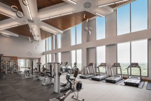 Rooftop fitness center