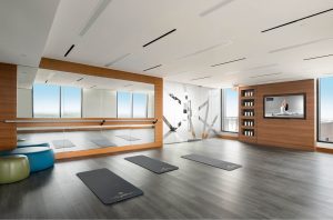 Light-filled yoga studio